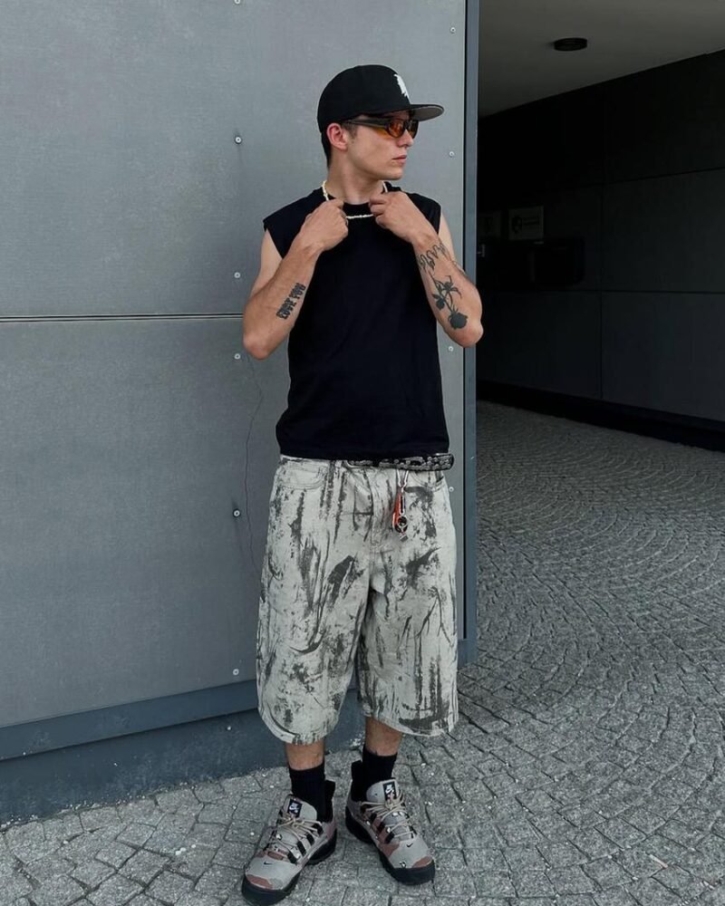 Original Bershka bermuda baggy fit imprimé