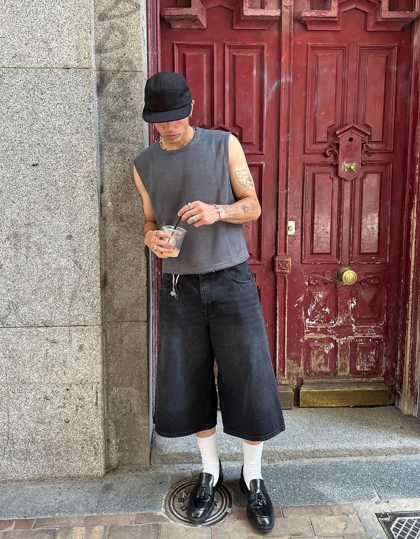 Original Bershka bermuda baggy denim - Image 3