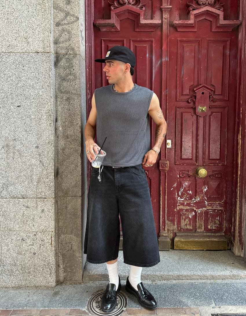 Original Bershka bermuda baggy denim - Image 4