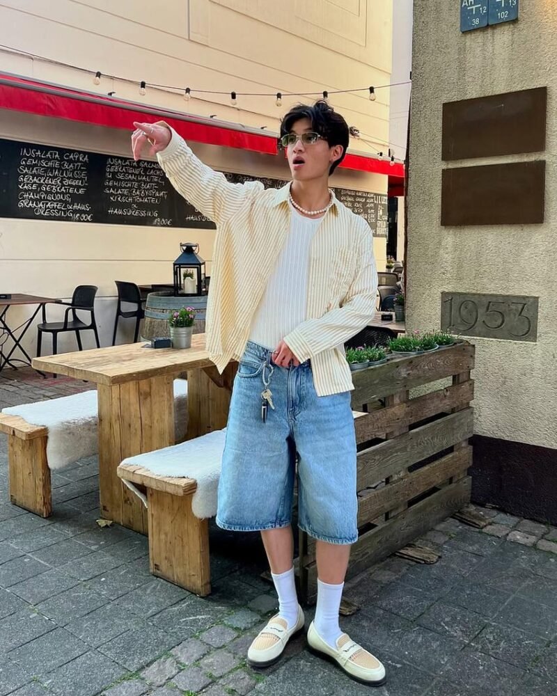 Original Bershka Bermuda baggy denim