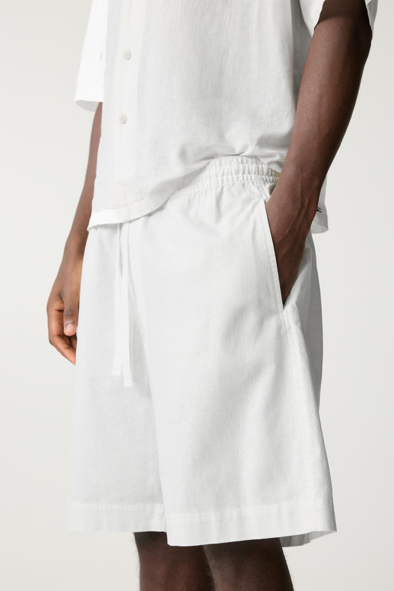 Original P&B Linen blend jogger Bermuda shorts - Image 3