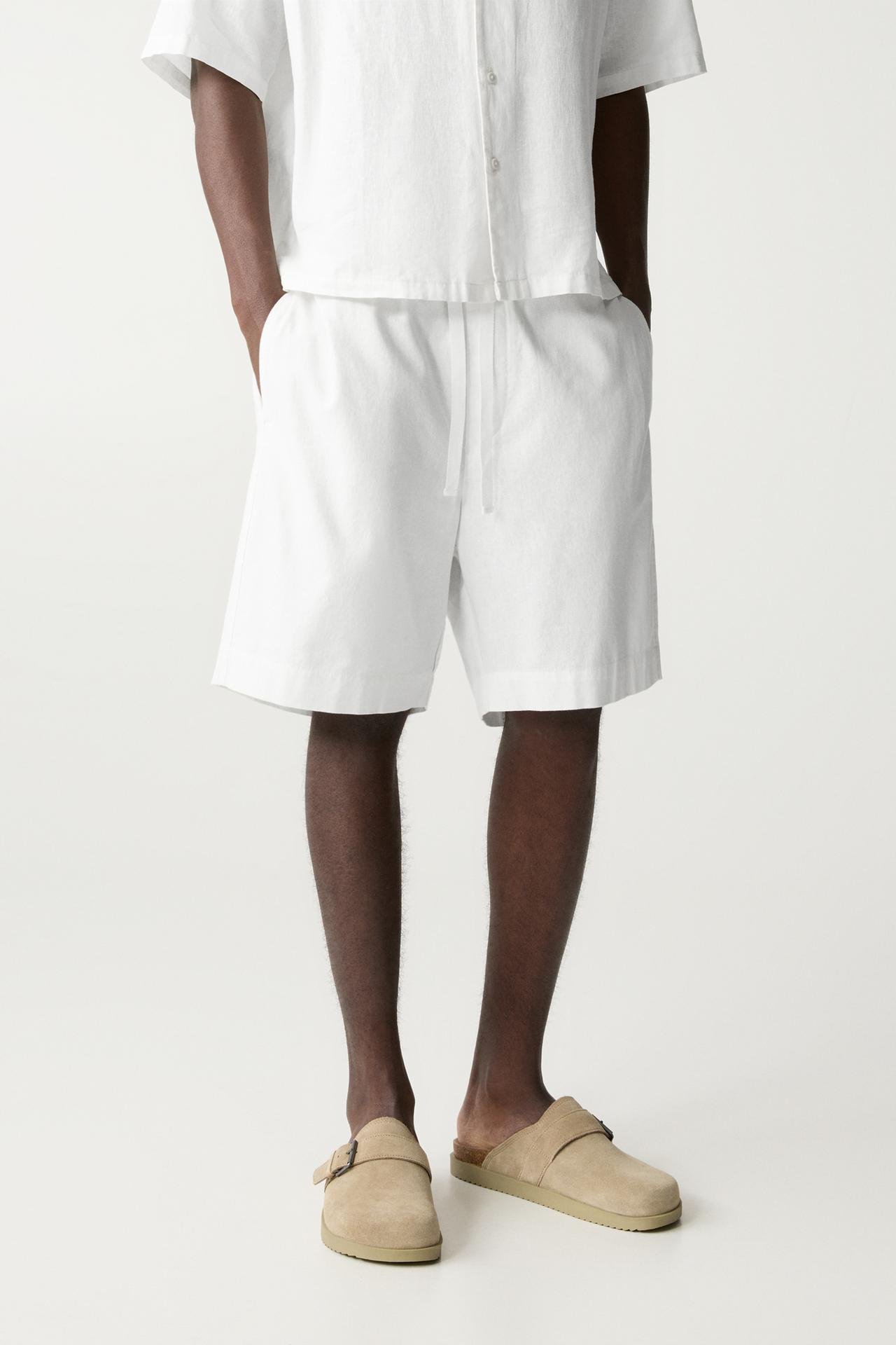 Original P&B Linen blend jogger Bermuda shorts - Image 2