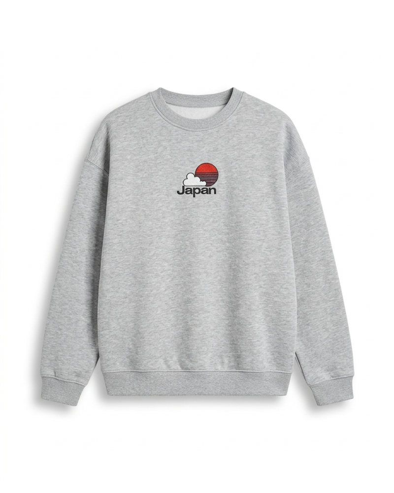Japan Graphic Embroidery Oversized Sweatshirt