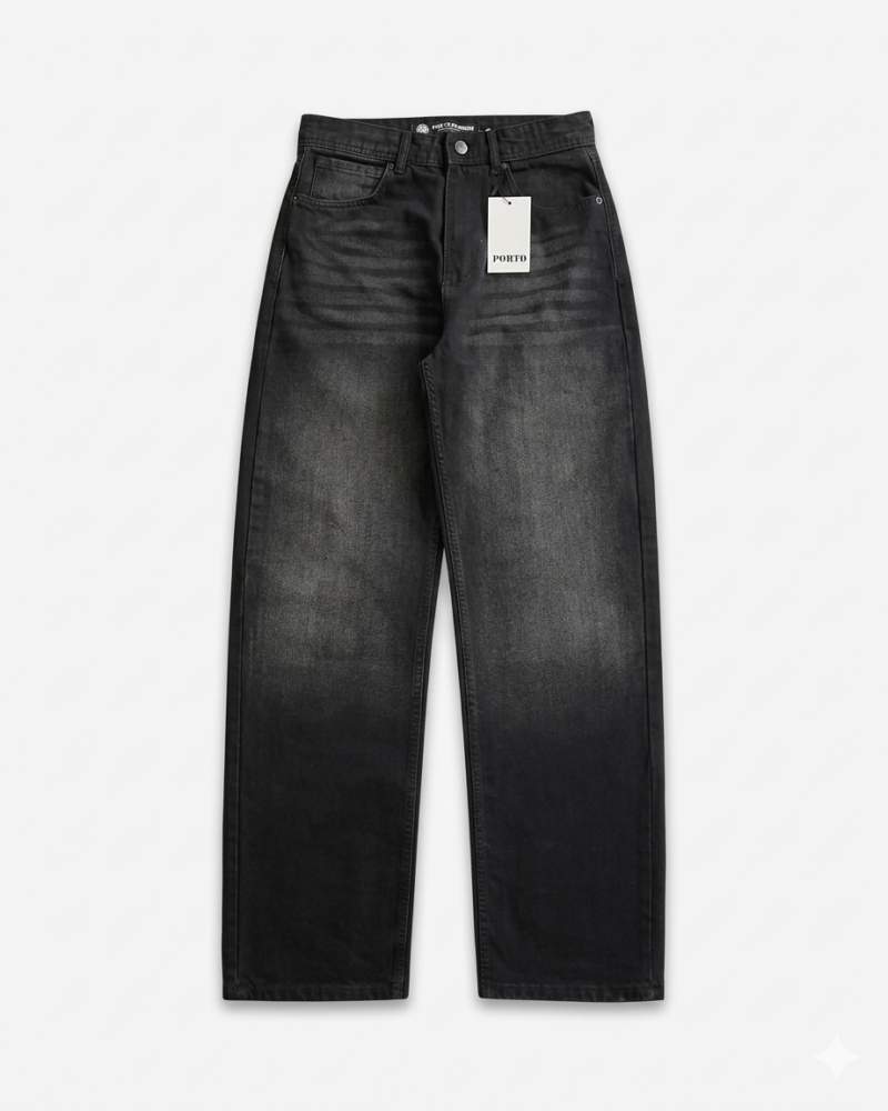 Black Porto Baggy Jeans