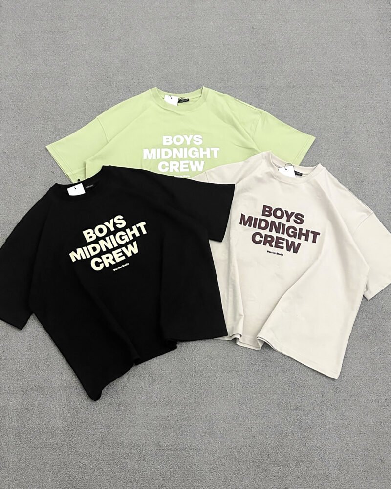 Boys Midnight Crew Printed Cropped T-Shirt