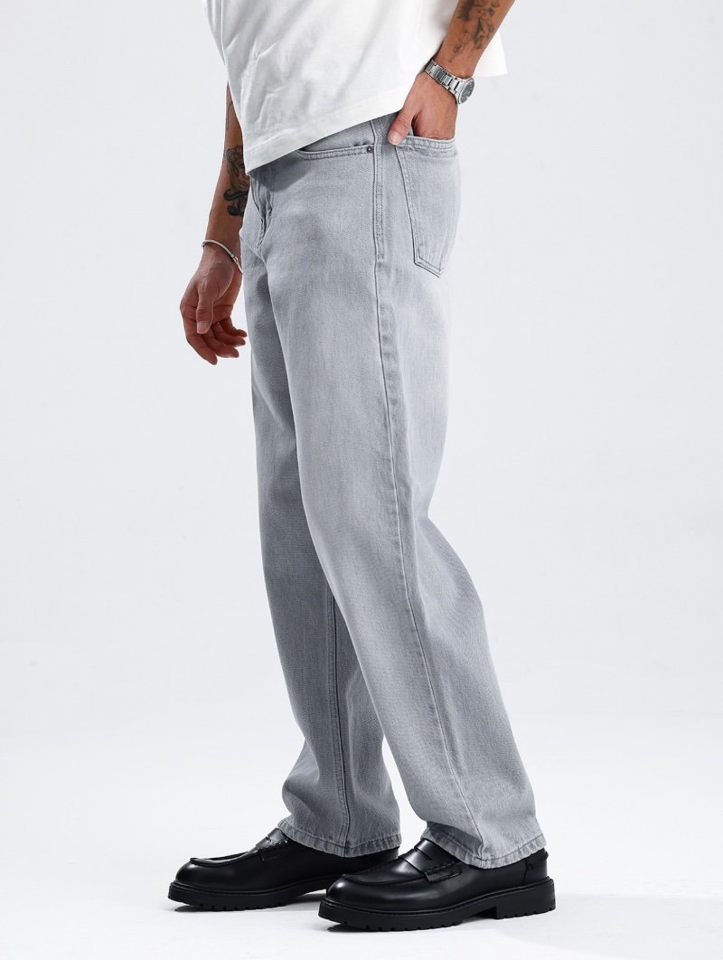 Grey Porto Baggy Jeans - Image 4