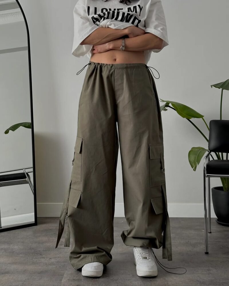 High Waist Cargo Pocket Super Baggy Tactical Pants