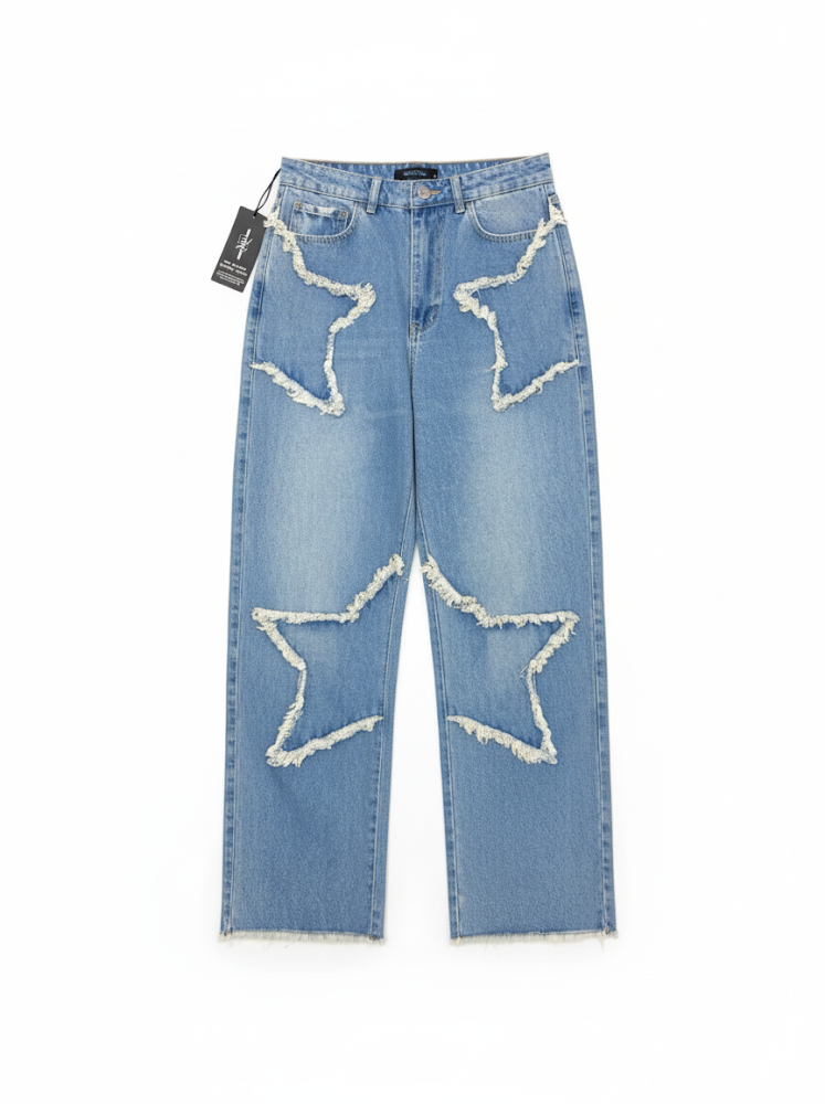 Y2K Star Patch Baggy Jeans