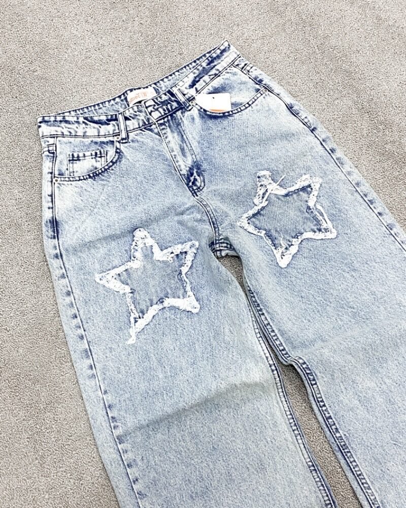 Y2K Star Patch Baggy Jeans