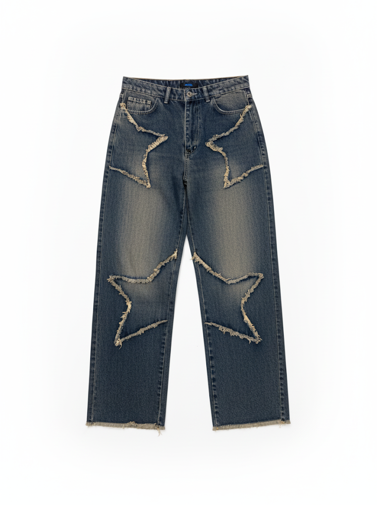 Y2K Star Patch Baggy Jeans