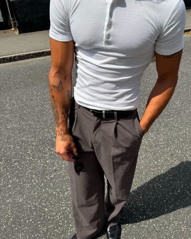 White hanley corduroy t-shirt