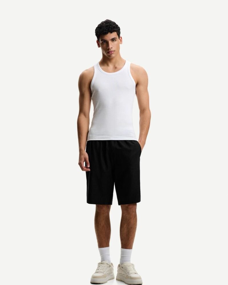 Original Bershka Bermuda Jogging Loose Avec Lin