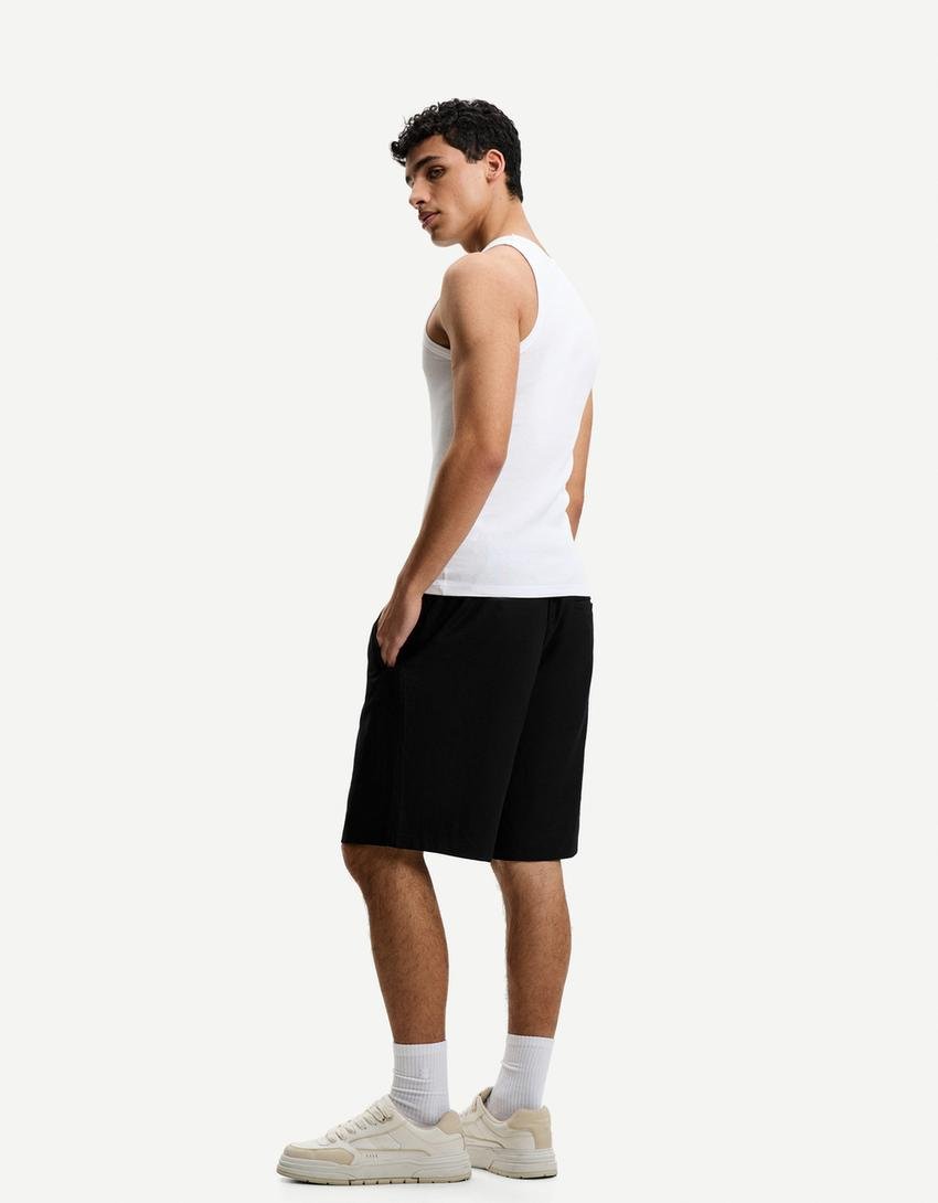 Original Bershka Bermuda Jogging Loose Avec Lin - Image 3