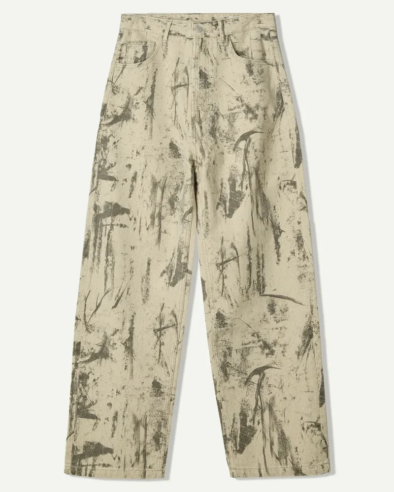 Original Bershka Camo Baggy Fit Jeans