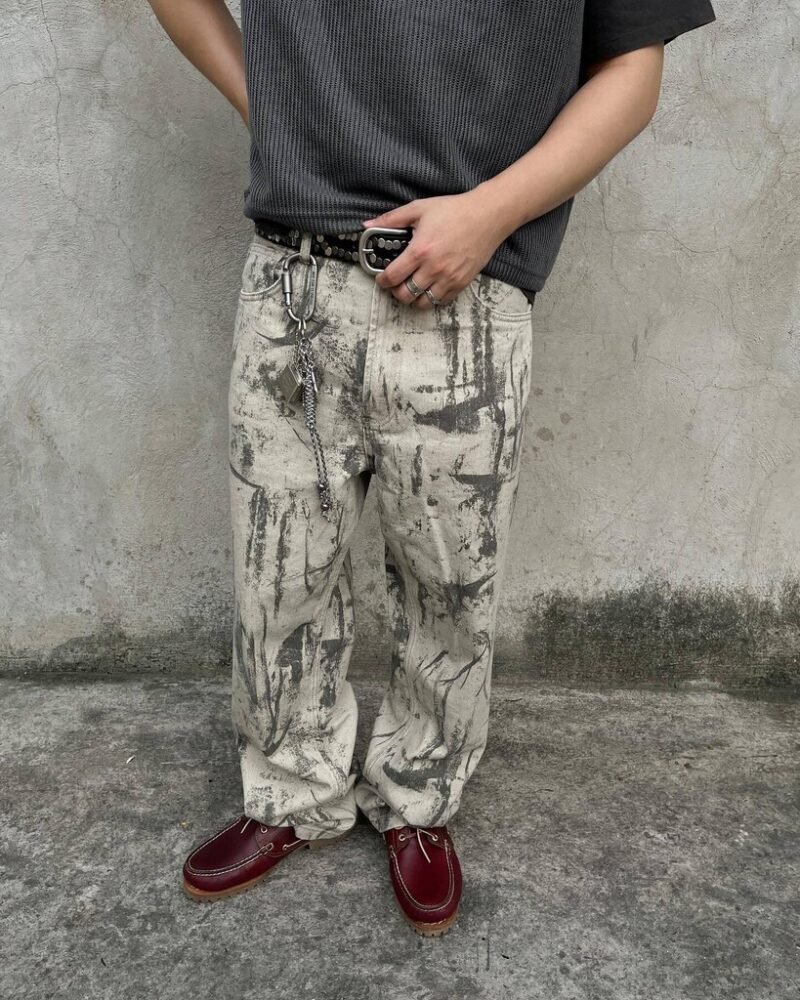 Original Bershka Camo Baggy Fit Jeans