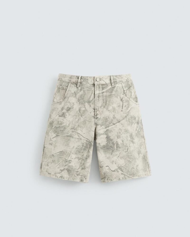 Original Zara Relaxed Fit Print Bermuda Shorts