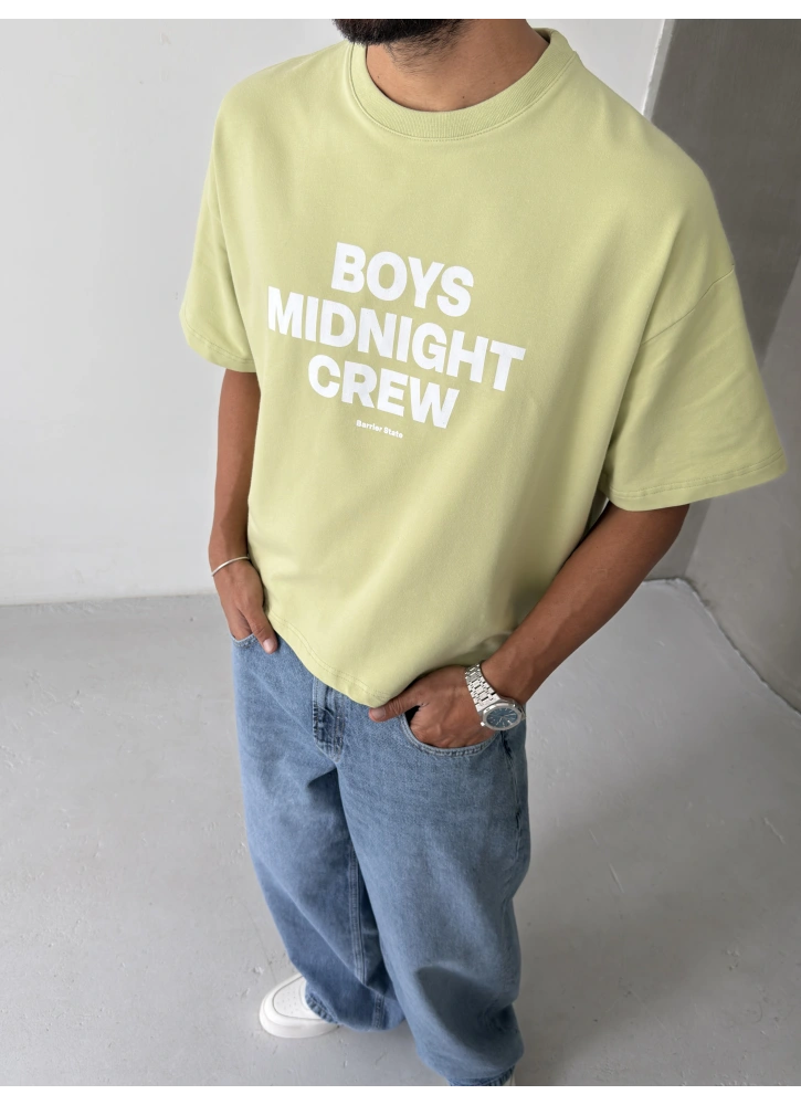 Boys Midnight Crew Printed Cropped T-Shirt
