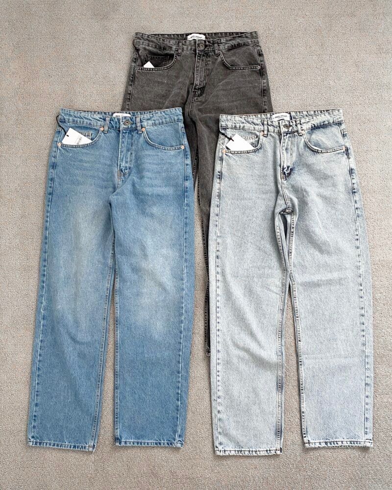 Dark Grey Red Point Baggy Fit Jeans