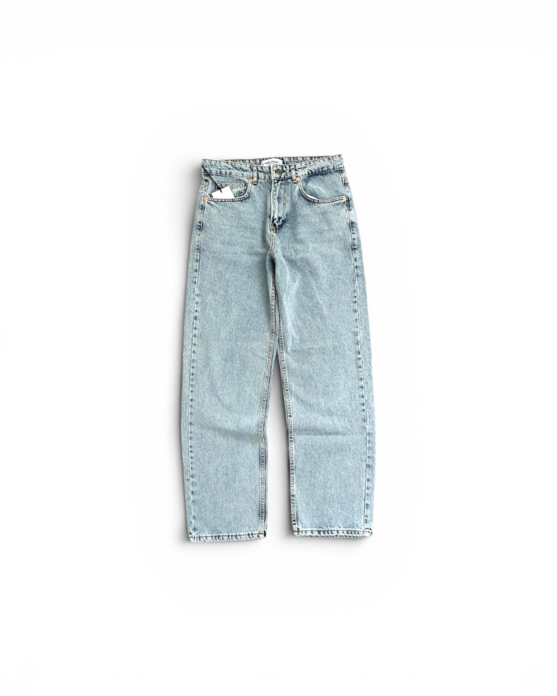 Ice-Blue Wash Red Point Baggy Fit Jeans