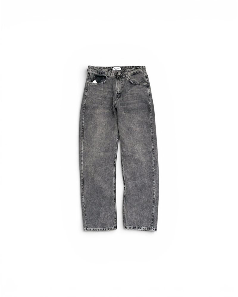 Dark Grey Red Point Baggy Fit Jeans