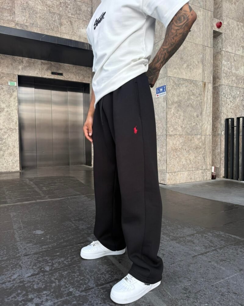 Black Polo Wide Baggy Joggers