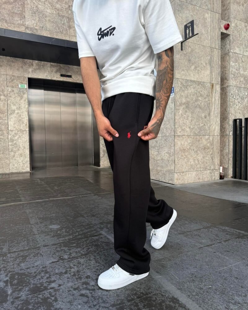 Black Polo Wide Baggy Joggers