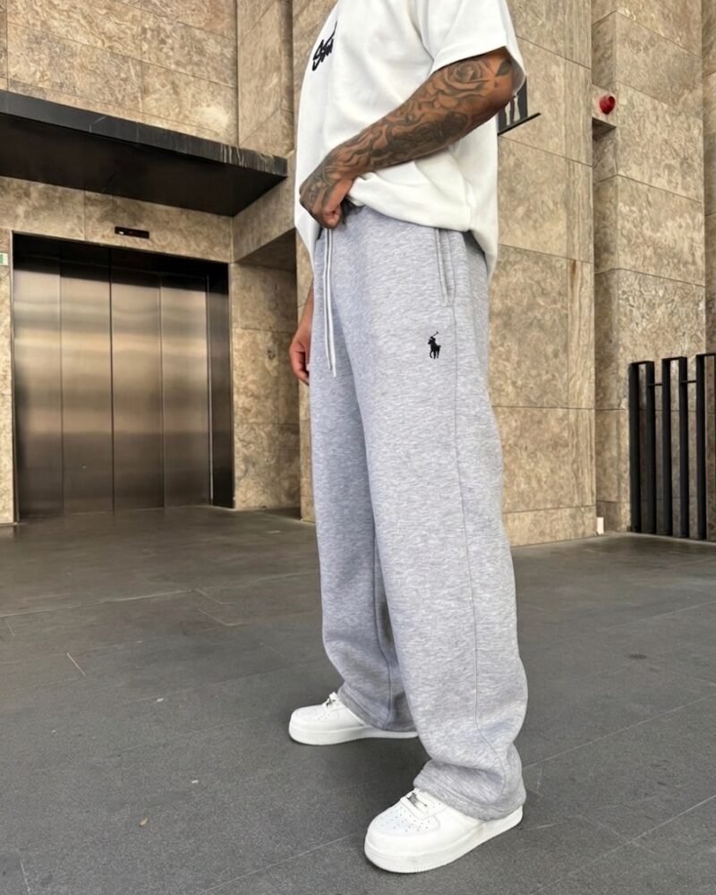 Grey Polo Wide Baggy Joggers
