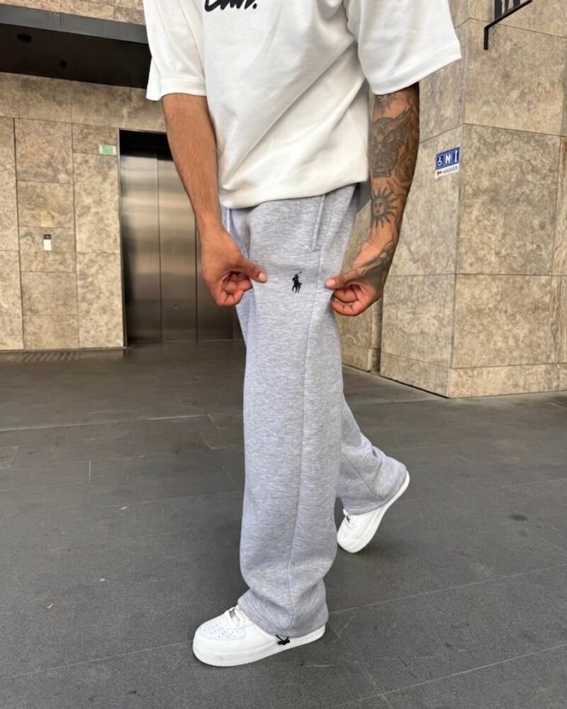 Grey Polo Wide Baggy Joggers