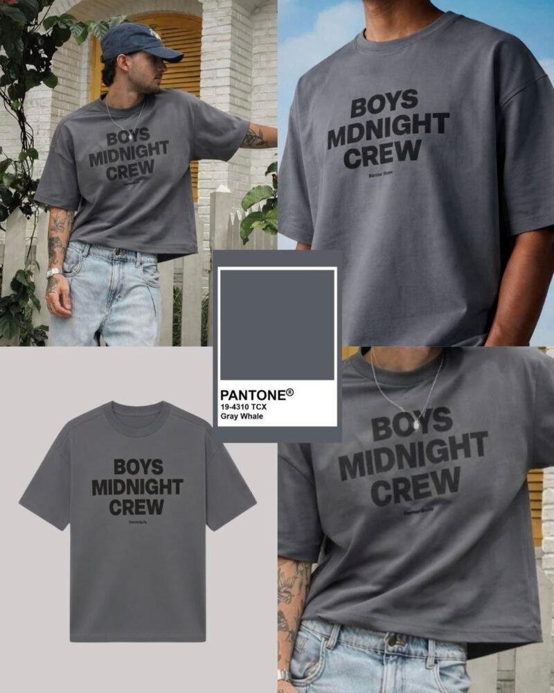Boys Midnight Crew Printed Cropped T-Shirt