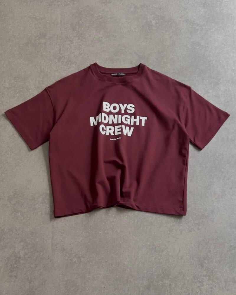 Boys Midnight Crew Printed Cropped T-Shirt