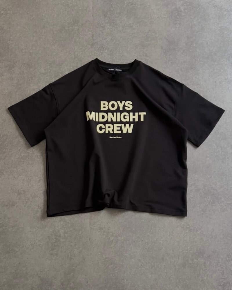 Boys Midnight Crew Printed Cropped T-Shirt