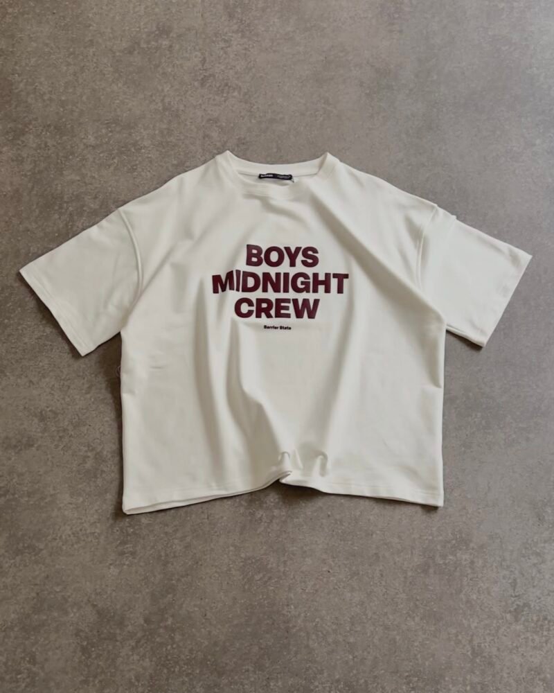 Boys Midnight Crew Printed Cropped T-Shirt