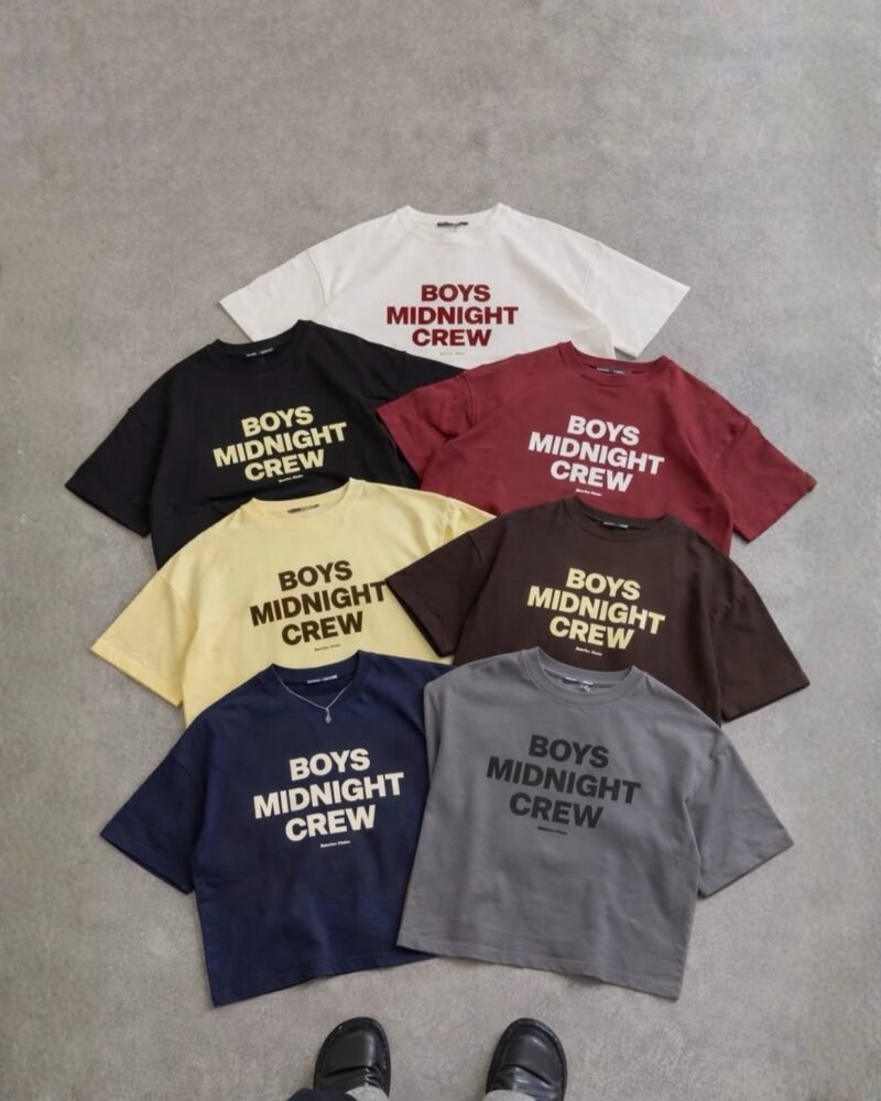 Boys Midnight Crew Printed Cropped T-Shirt