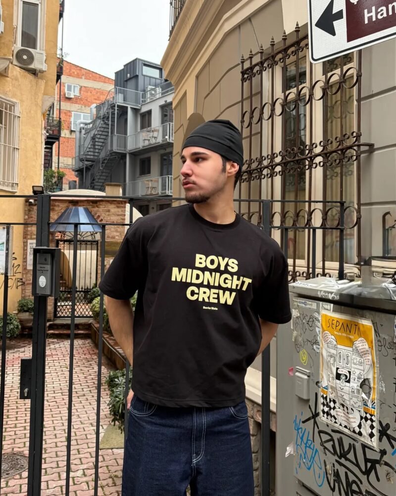Boys Midnight Crew Printed Cropped T-Shirt