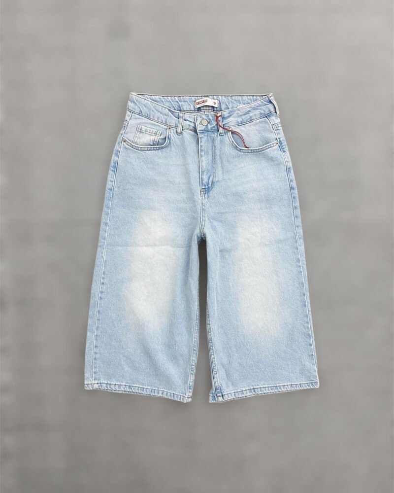 Unisex Light Blue Bermuda Jort Jeans