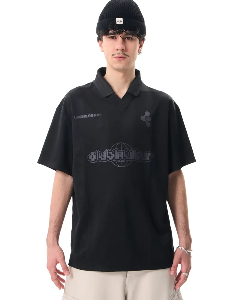 Original Bershka Clubkultur Oversized Polo T-Shirt