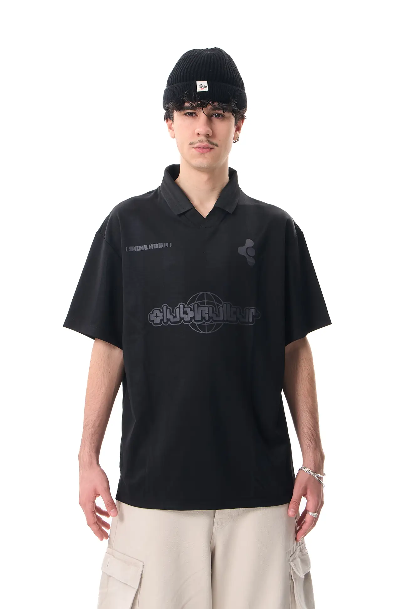 Original Bershka Clubkultur Oversized Polo T-Shirt - Image 2