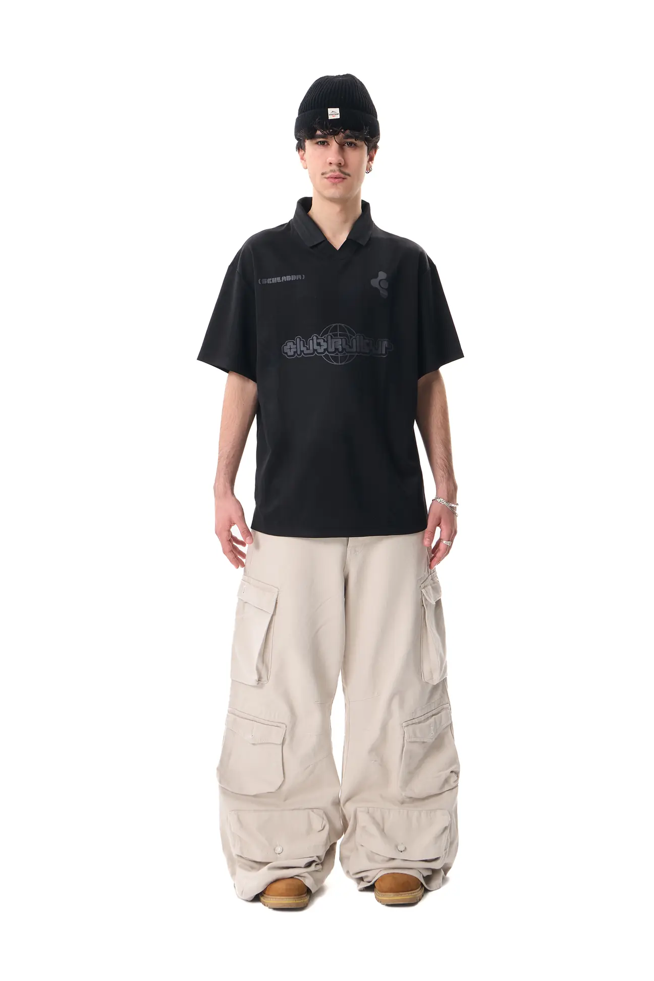 Original Bershka Clubkultur Oversized Polo T-Shirt - Image 8