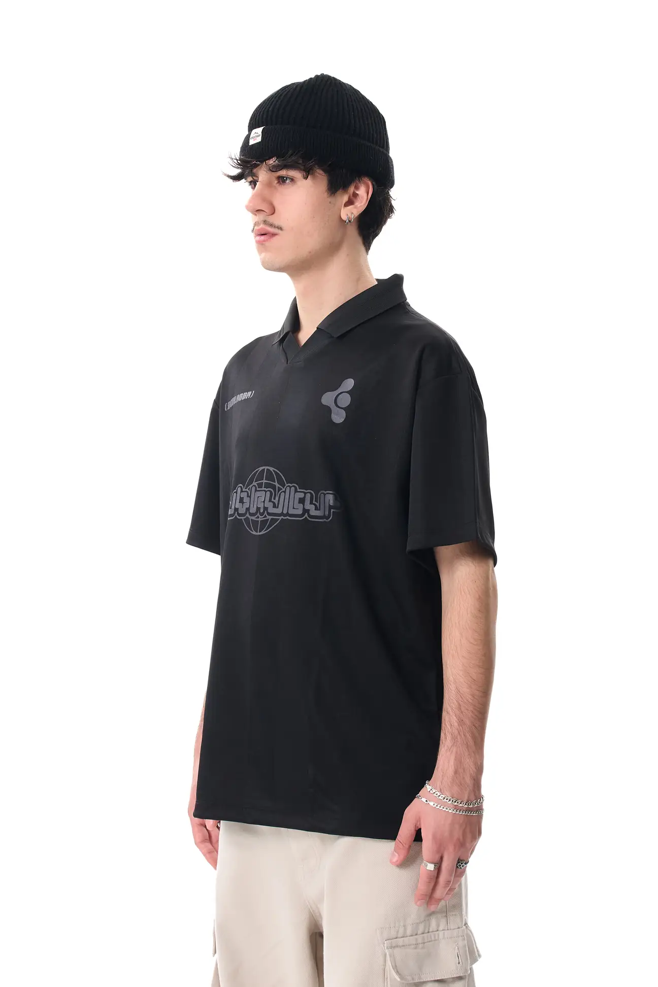 Original Bershka Clubkultur Oversized Polo T-Shirt - Image 4