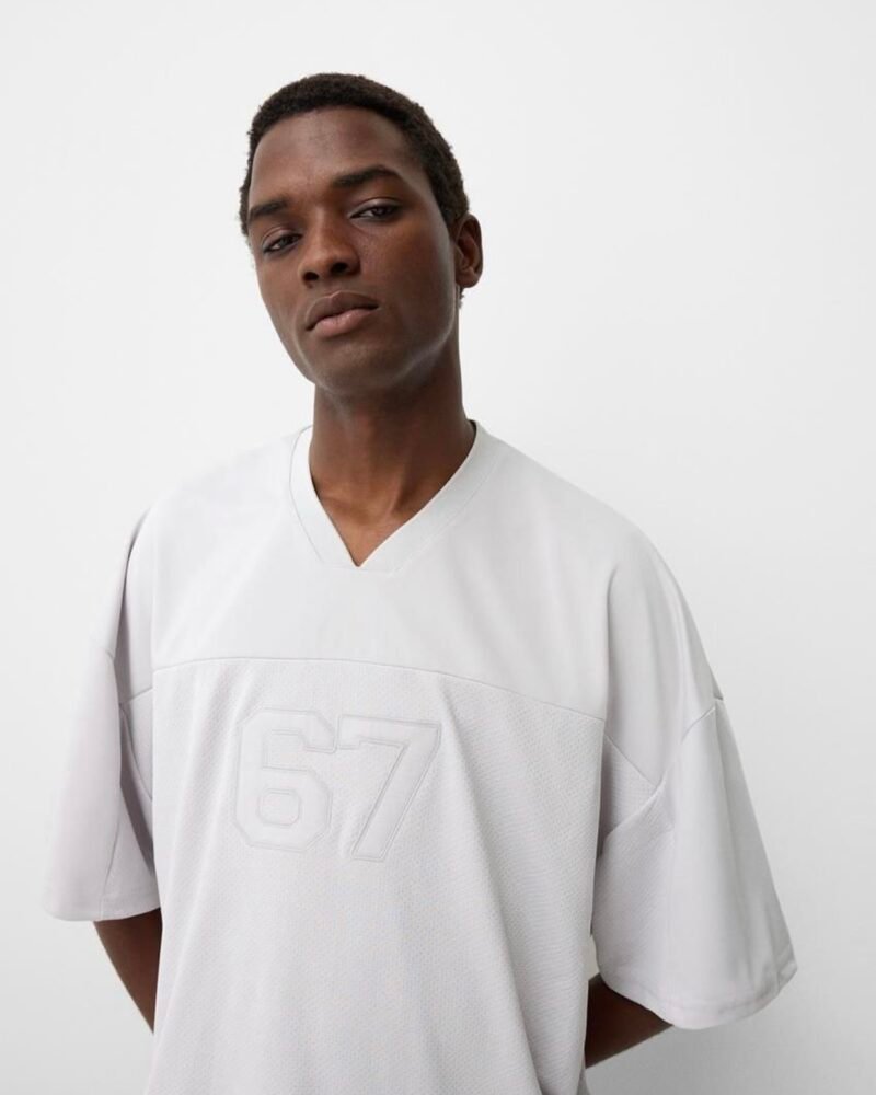 Original Bershka Second Base 67 Oversized Football Jersey