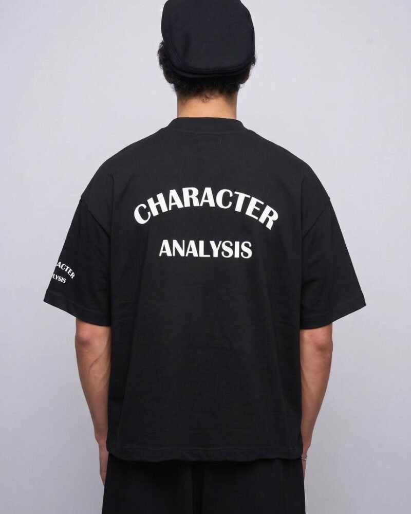 Black Cropped T-Shirt With Back Print