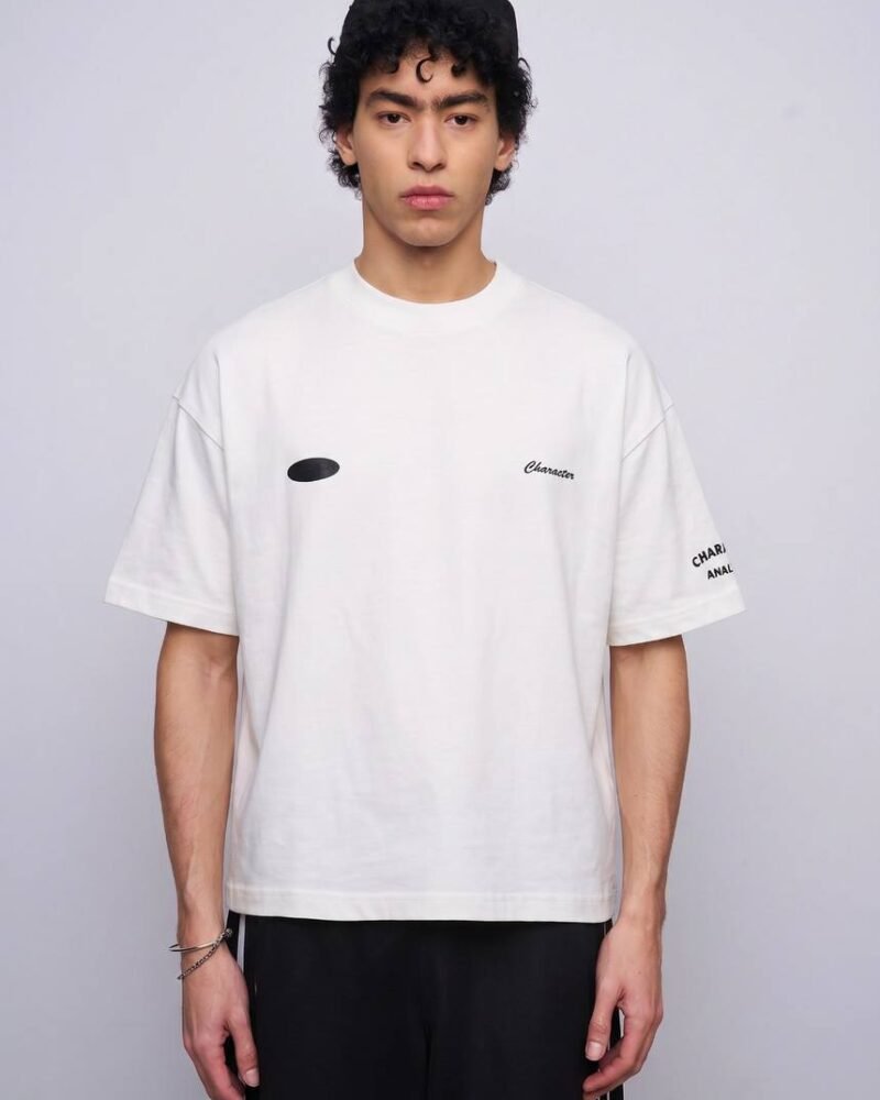 White Cropped T-Shirt With Back Print