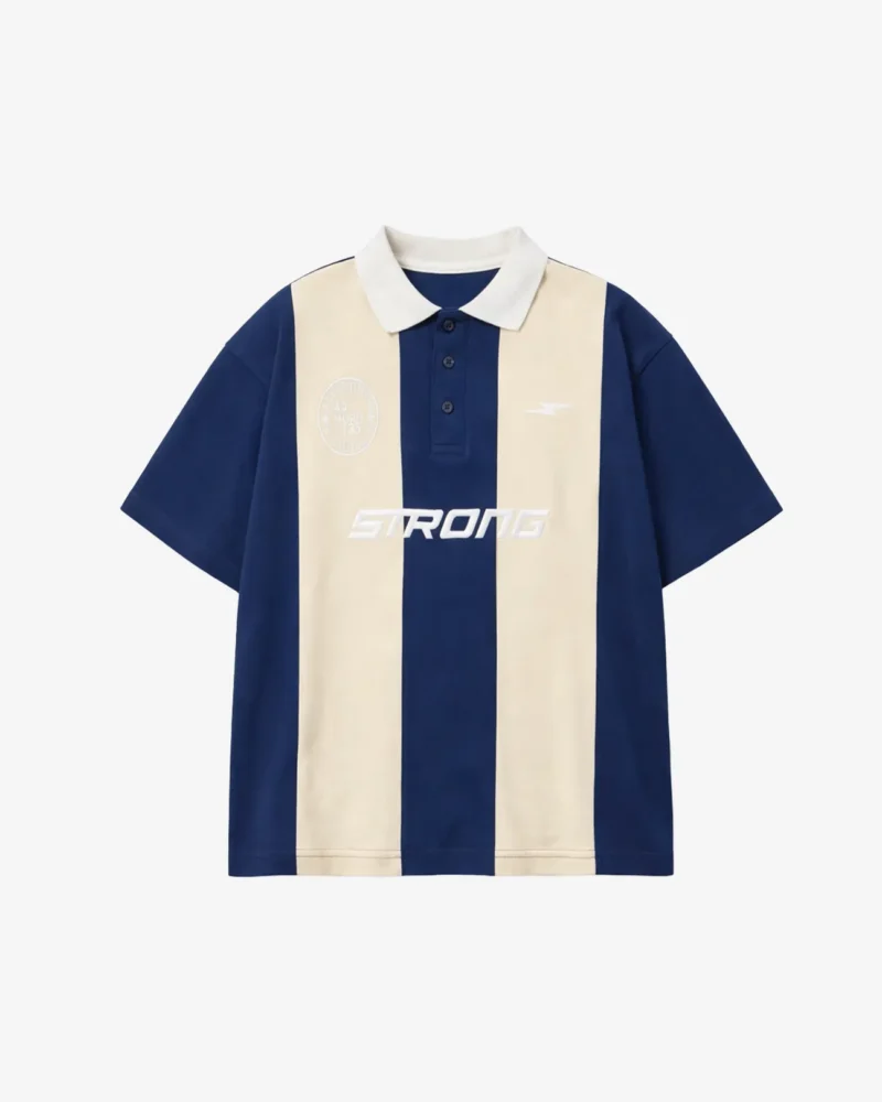 Polo Collar Strong Print Oversize T-shirt