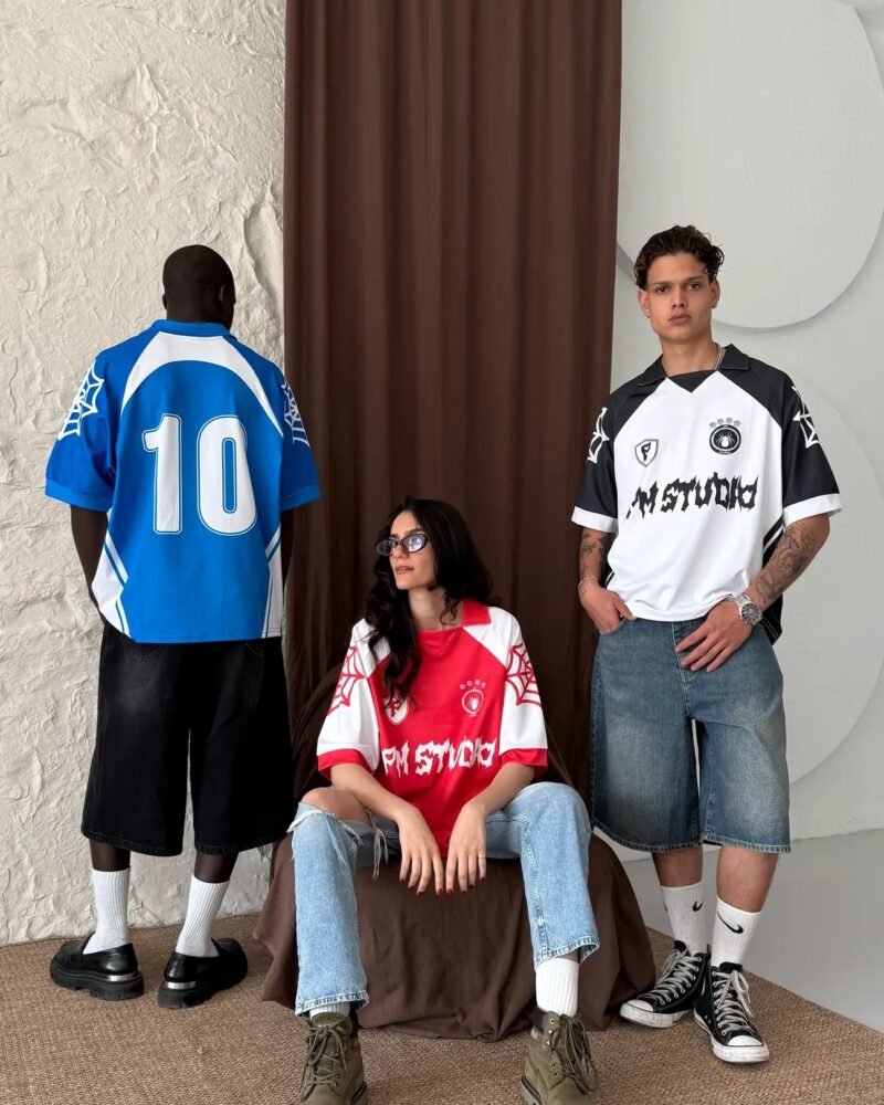 Pm Studio Black Oversize Polo Collar Jersey