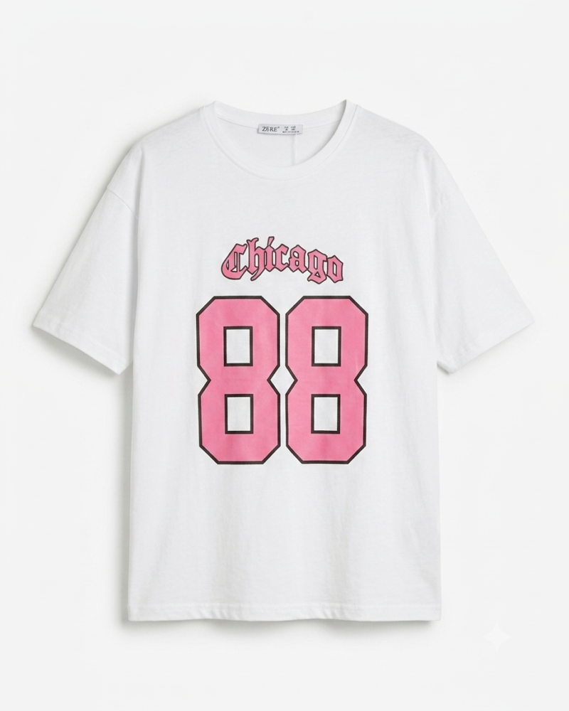 White Chicago 88 Oversized T-Shirt