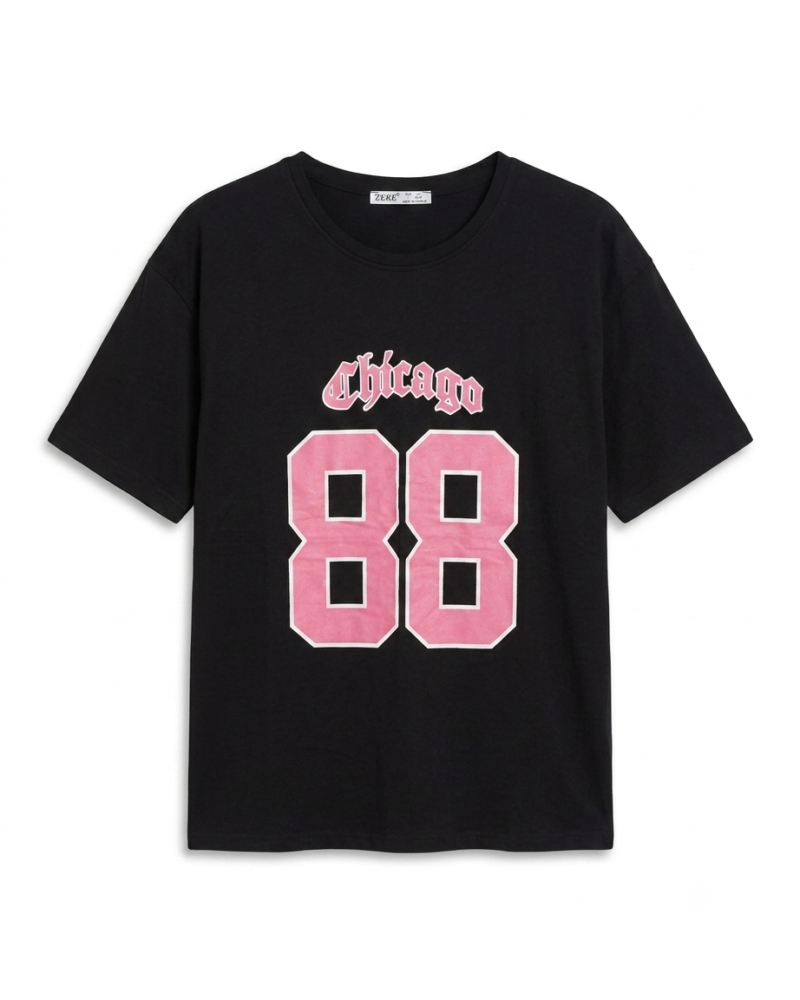 Black Chicago 88 Oversized T-Shirt