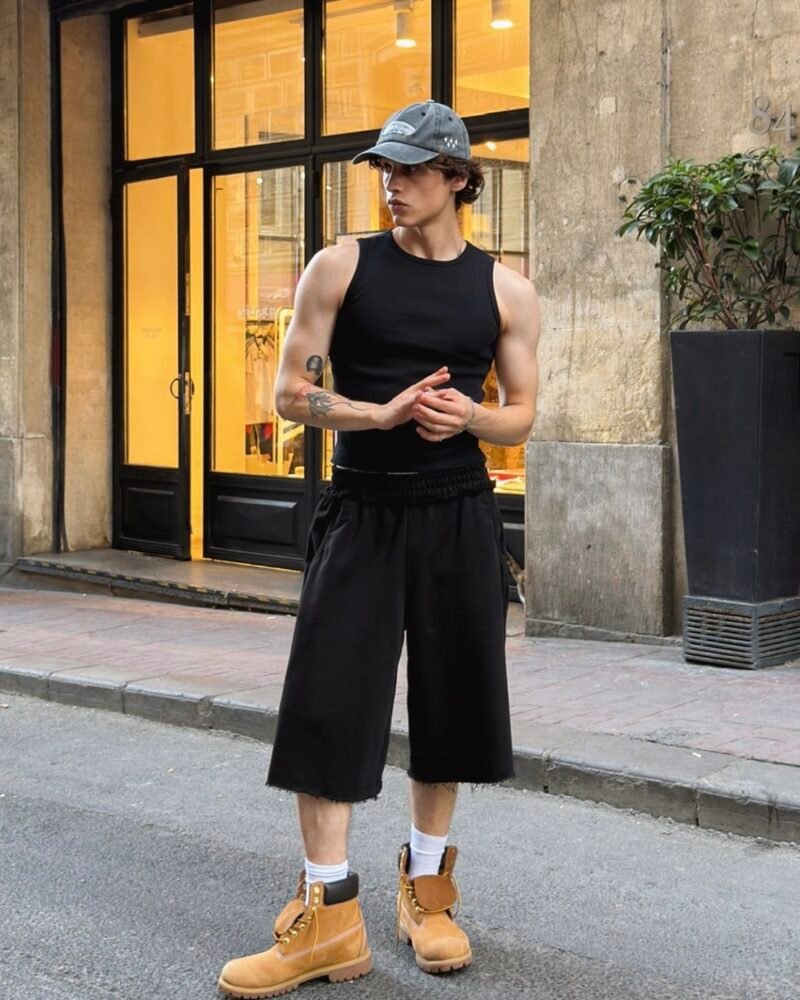 Black Ribbed Tank Top
