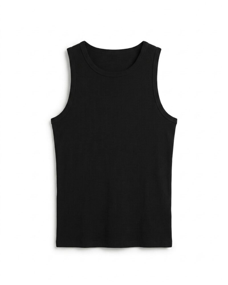 Black Ribbed Tank Top