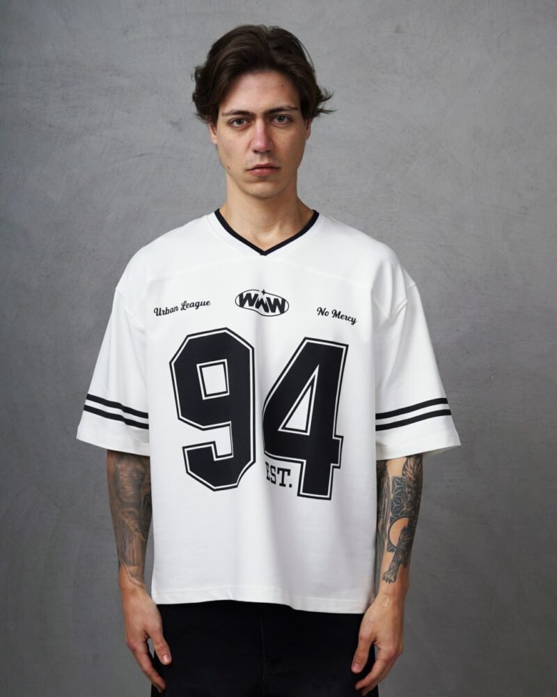 White Boxy Fit 94 Jersey T-Shirt