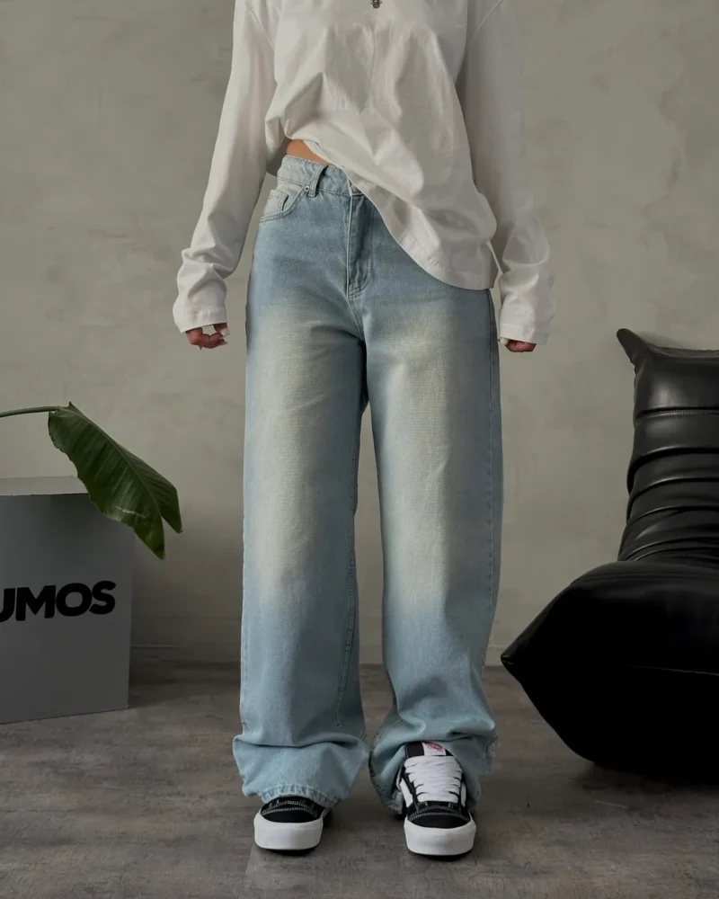 Sakura Embroidery Baggy Fit Jeans